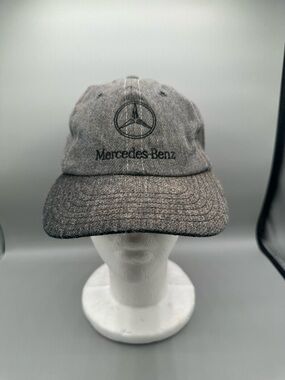 Mercedes Benz VTG Made In USA Wool Baseball Cap Embroidered Logo OS Gray